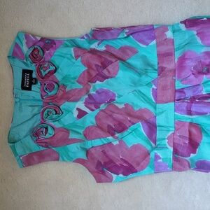 Adrianna Papell Blue and Pink Sleeveless Sundress for Weddings